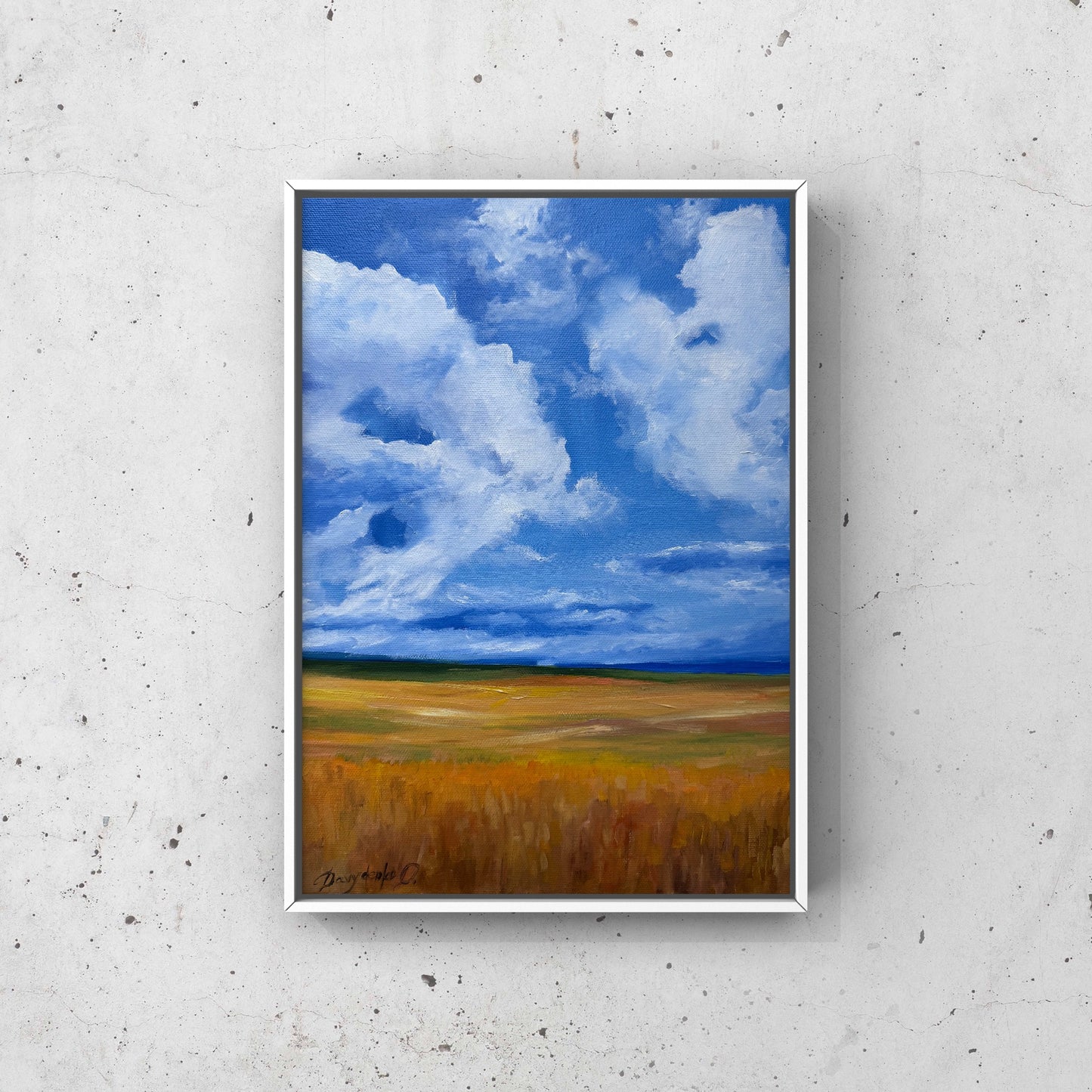 Golden Fields Under Blue Sky